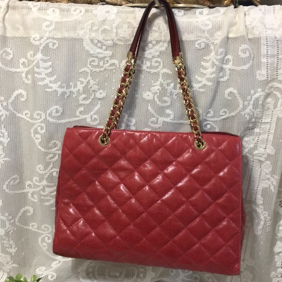 Michael Kors Susannah Dk Red LG Leather Tote bag - Picture 4 of 8